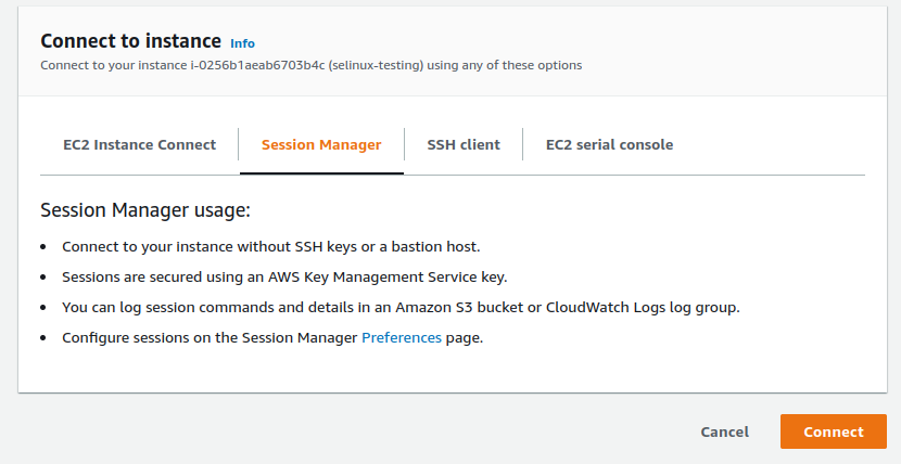 EC2 connect to instance from browser